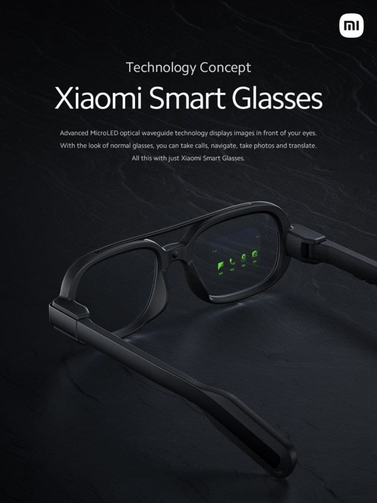 معرفی عینک هوشمند شیائومی به عنوان "یک دستگاه مفهومی پوشیدنی"