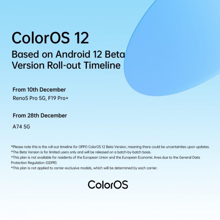 انتشار برنامه زمانی به‌روزرسانی رابط کاربری ColorOS 12 برای گوشی‌های اوپو در ماه دسامبر