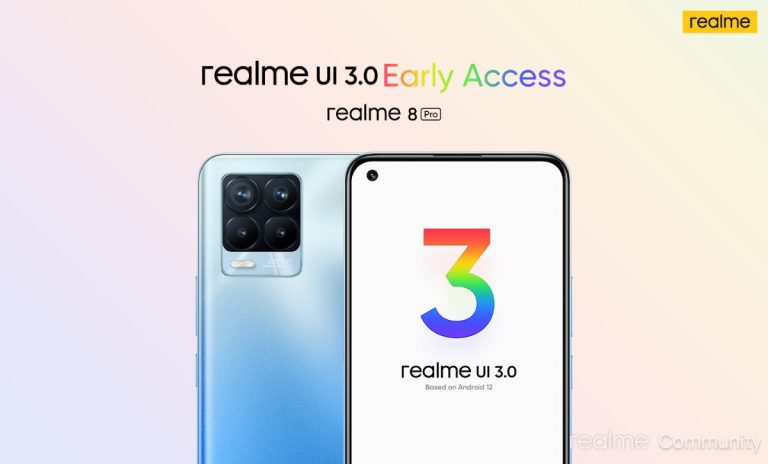 دسترسی زودهنگام گوشی Realme 8 Pro به نسخه بتا Realme UI 3.0 مبتنی بر اندروید 12