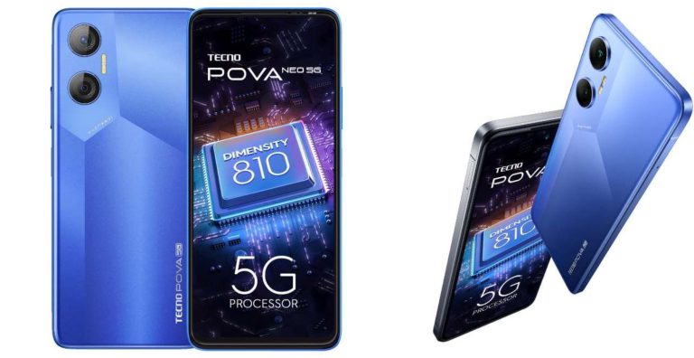 تکنو پووا نئو 5G با تراشه دایمنسیتی 810 و نمایشگر 120 هرتزی معرفی شد
