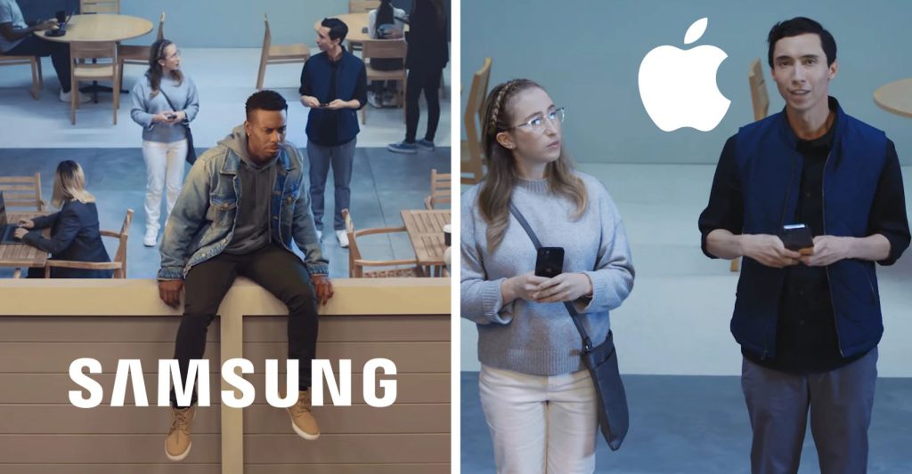 سامسونگ بار دیگر اپل را در یک کلیپ تبلیغاتی به سخره گرفت؛ این بار گوشی تاشو!