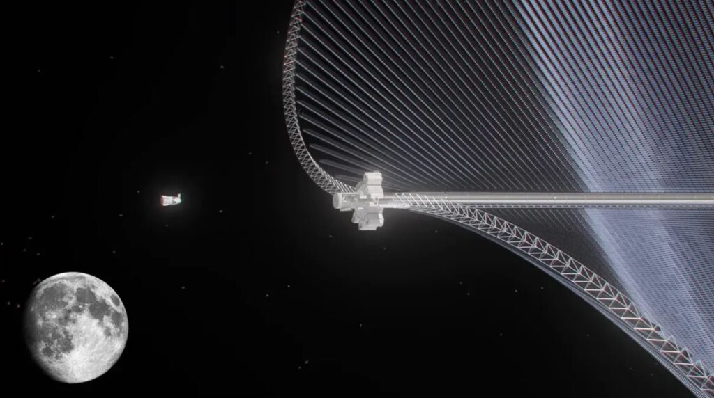 طرح مفهومی ایستگاه فضایی خورشیدی برای تامین برق برای سکونتگاه های آینده ماه