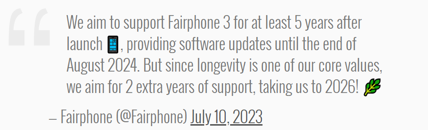 اندروید 13 و تمدید پشتیبانی تا 2026 برای فیرفون 3 و فیرفون 3 پلاس