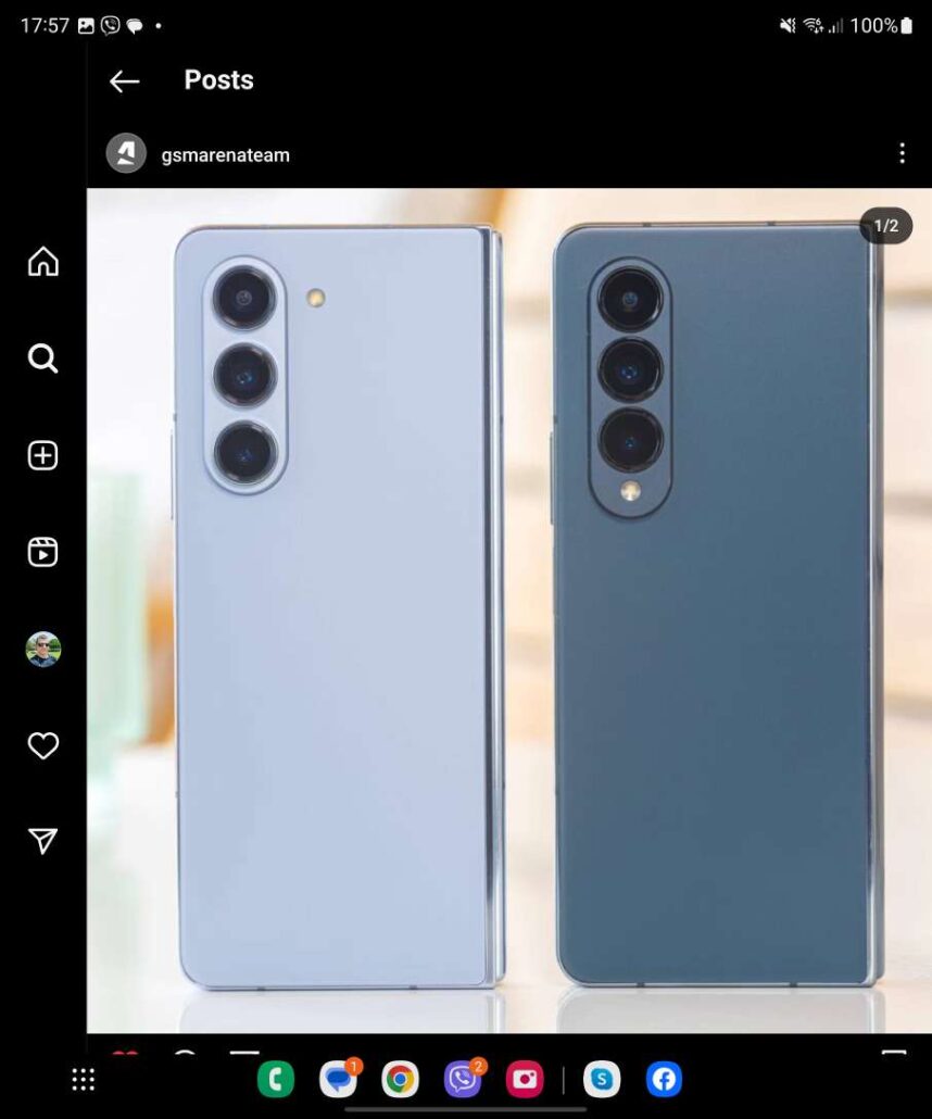 اینستاگرام رابط کاربری جدیدی را برای سامسونگ گلکسی زد فولد ارائه میکند