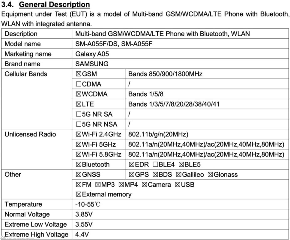 ظرفیت باتری گلکسی A05 سامسونگ با دریافت گواهینامه FCC‌ مشخص شد