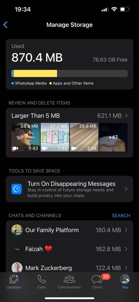 آموزش آزادسازی فضای اشغالی واتساپ در اندروید و iOS