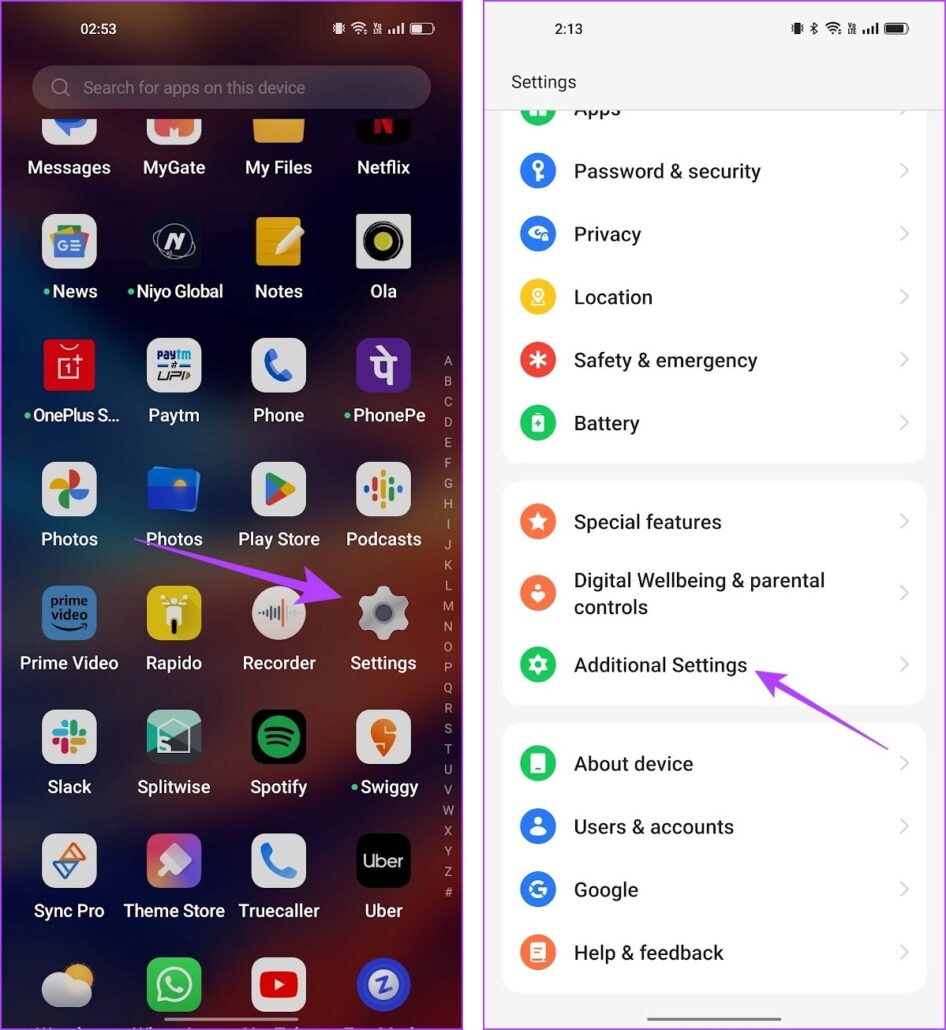 بر روی «Additional Settings» ضربه بزنید.