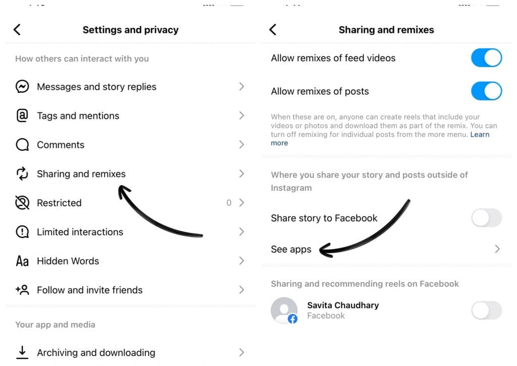 به «Sharing and remixes» بروید