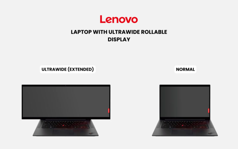 لنوو پتنت نمایشگر فوق عریض رول‌شونده برای لپ تاپ را ثبت کرد