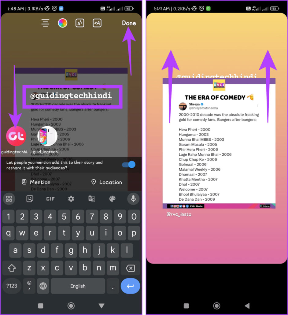 آموزش مخفی کردن تگ و منشن در استوری اینستاگرام