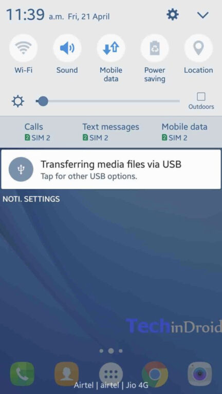 آیکون انتقال فایل‌ها از طریق USB