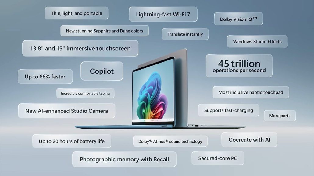 مایکروسافت از لپ تاپ سرفیس 1000 دلاری با تراشه های اسنپدراگون ایکس رونمایی کرد