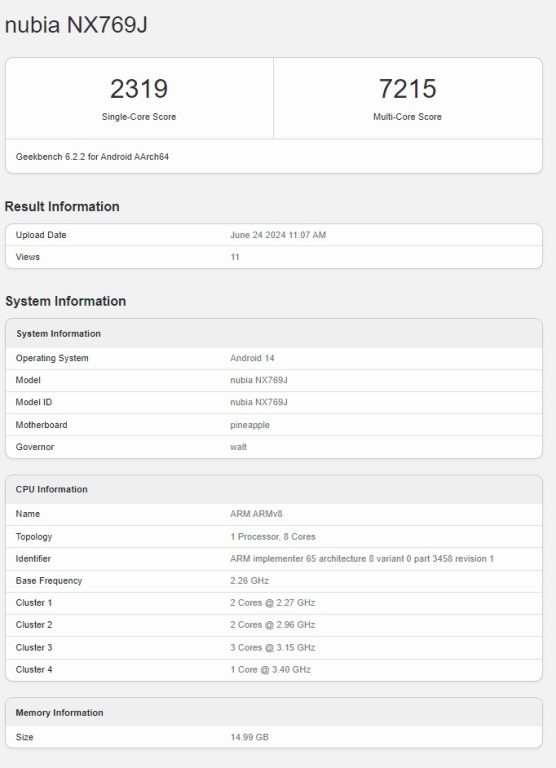 نوبیا رد مجیک 9S پرو با تراشه اورکلاکشده اسنپدراگون 8 نسل 3 رونمایی خواهد شد