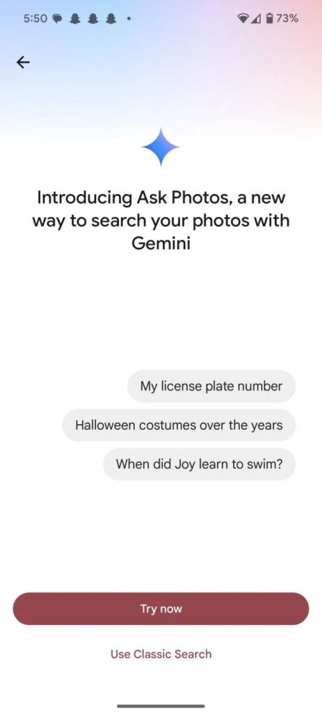 گوگل فوتوز قابلیت جستجوی مبتنی‌بر هوش مصنوعی جمینای را آزمایش می‌کند!