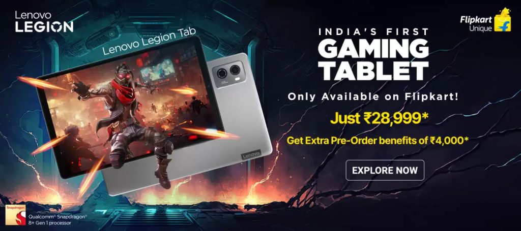 تبلت لنوو لیجن تب با تراشه اسنپدراگون 8 پلاس نسل 1 کوالکام رونمایی شد