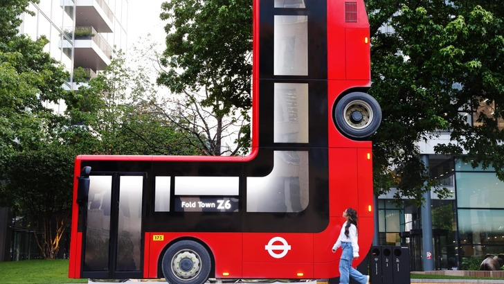 سامسونگ برای تبلیغ گوشی های تاشو خود یک اتوبوس قرمز لندنی را تا کرد!