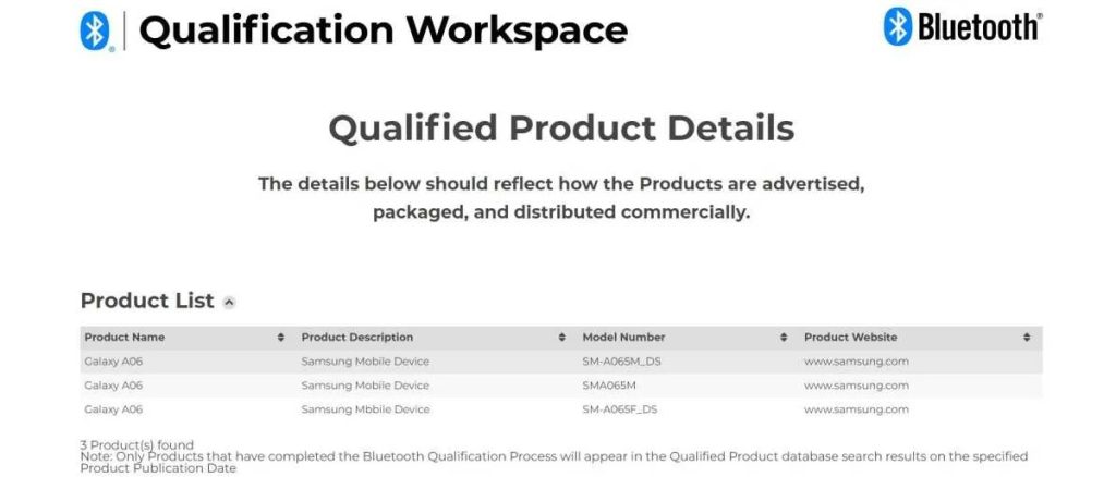 گلکسی A06 سامسونگ با دریافت گواهینامه بلوتوث یک قدم به رونمایی نزدیک‌تر شد!