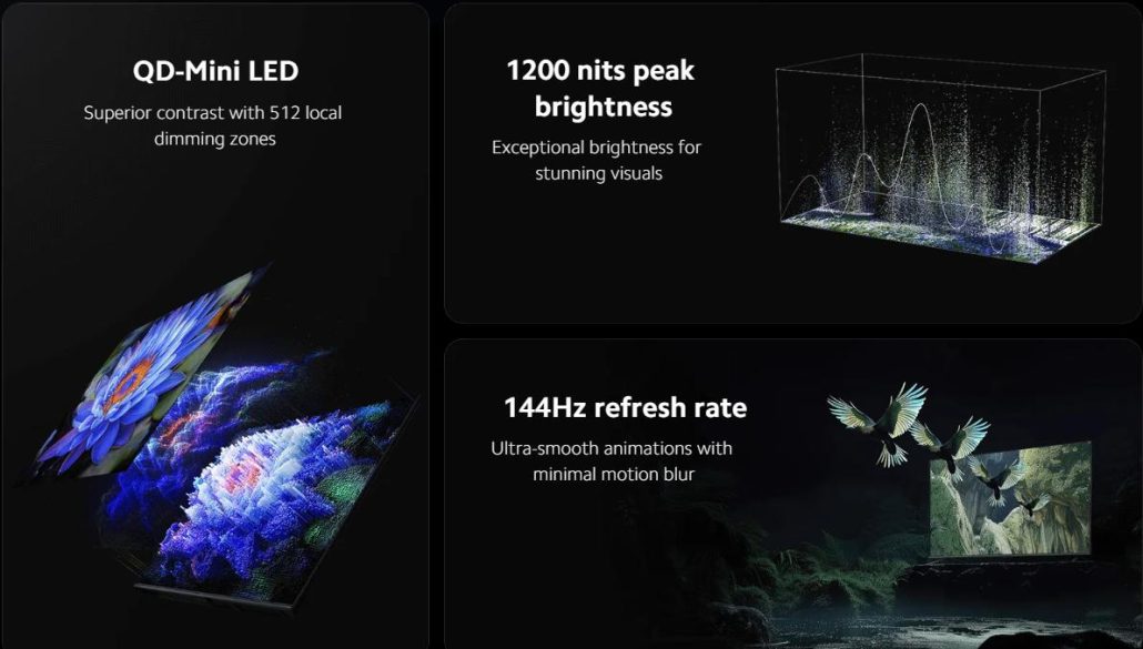 مدل 2025 تلویزیون 75 اینچی Mini LED شیائومی با روشنایی 1200 نیت معرفی شد