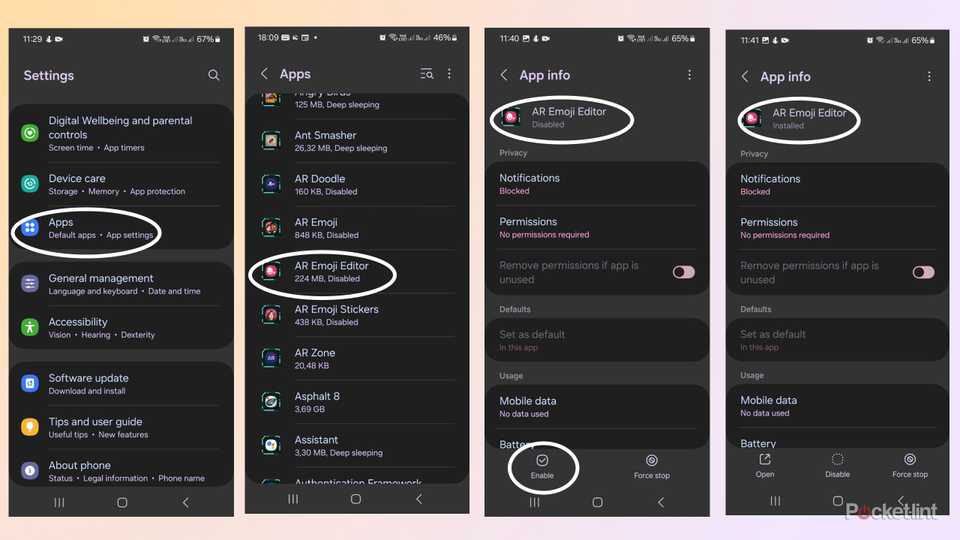 چگونه نرم افزارهای سیستمی غیرفعال یا پنهان شده را در گوشی سامسونگ بازیابی کنیم؟