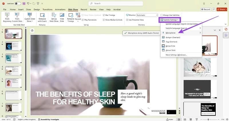 آموزش قدمبهقدم اضافه کردن ترجمهی همزمان به اسلایدهای پاورپوینت