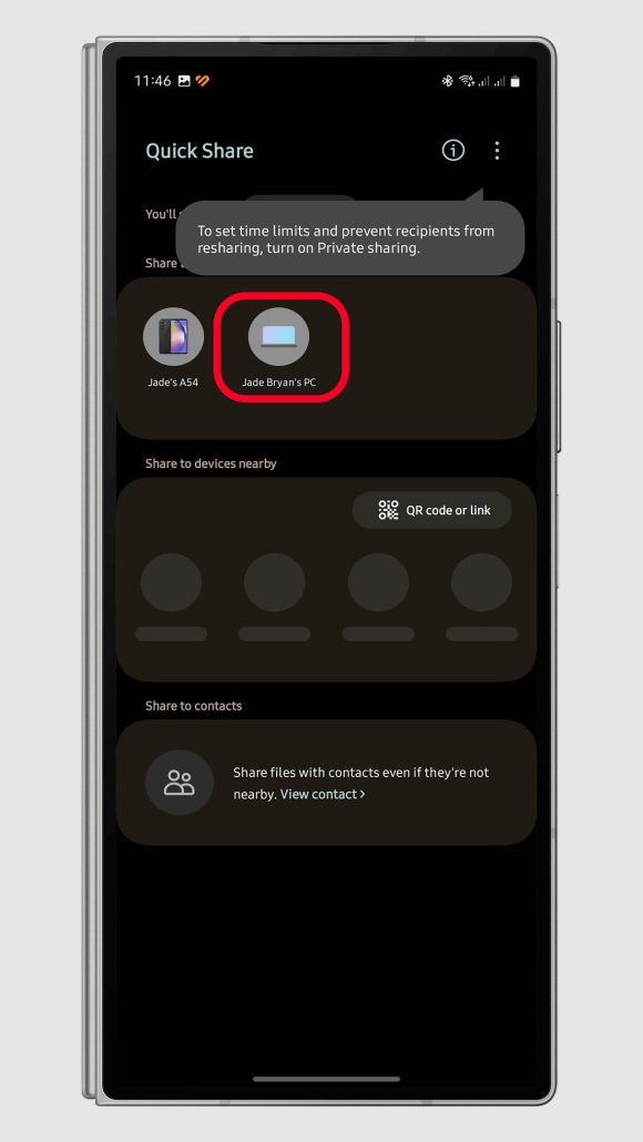 آموزش استفاده از قابلیت Quick Share برای انتقال فایل بین کامپیوتر و گوشی اندرویدی