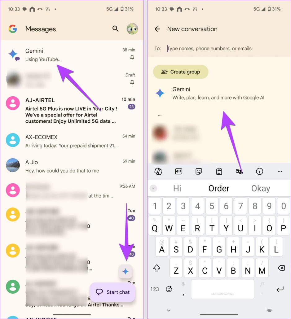 آموزش استفاده از جمینای در گوگل مسیج