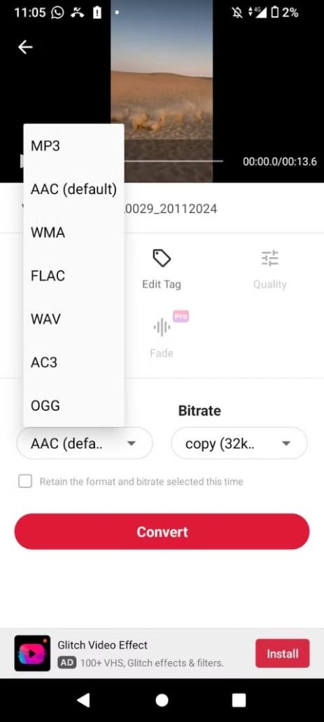 آموزش جدا کردن صدا از ویدیو با گوشی