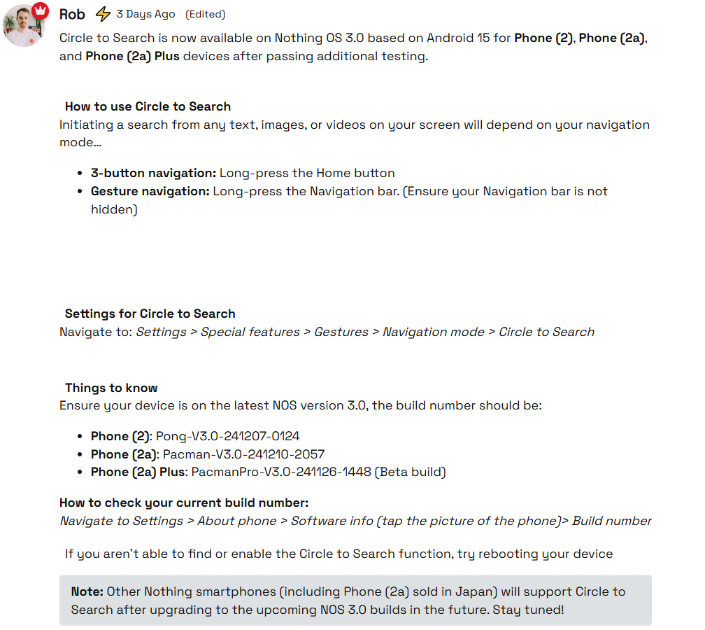 قابلیت Circle to Search برای گوشی‌های سری ناتینگ فون 2 فعال شد! [آموزش]