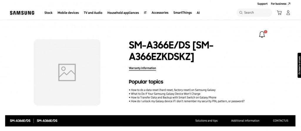 گلکسی A36 سامسونگ در یک لیست جدید رویت شد