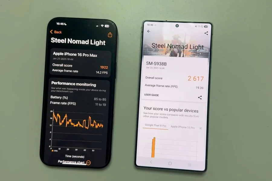 گلکسی S25 اولترا در بخش گیمینگ، آیفون 16 پرو مکس را شکست داد!