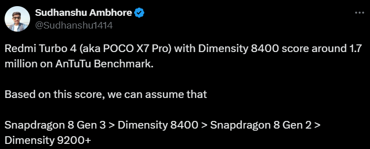 ردمی توربو 4 با چیپست دایمنسیتی 8400 رقیبان اسنپدراگونی خود را درهم شکست!