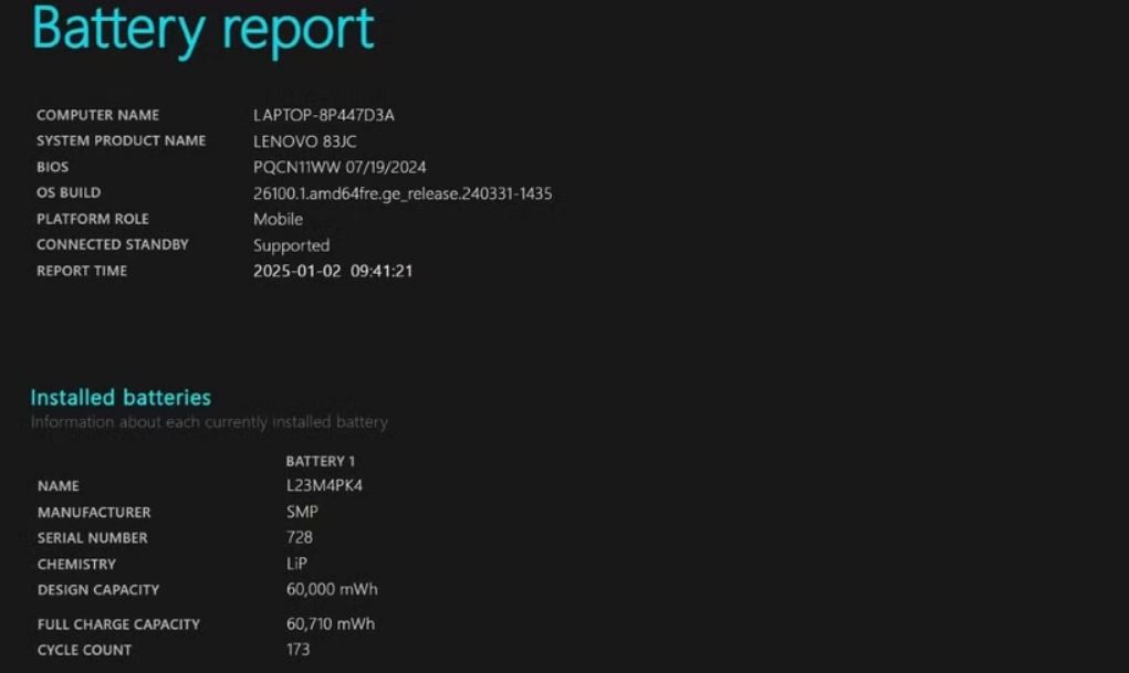 چگونه تعداد چرخه باتری را در لپتاپ ویندوزی بررسی کنیم؟