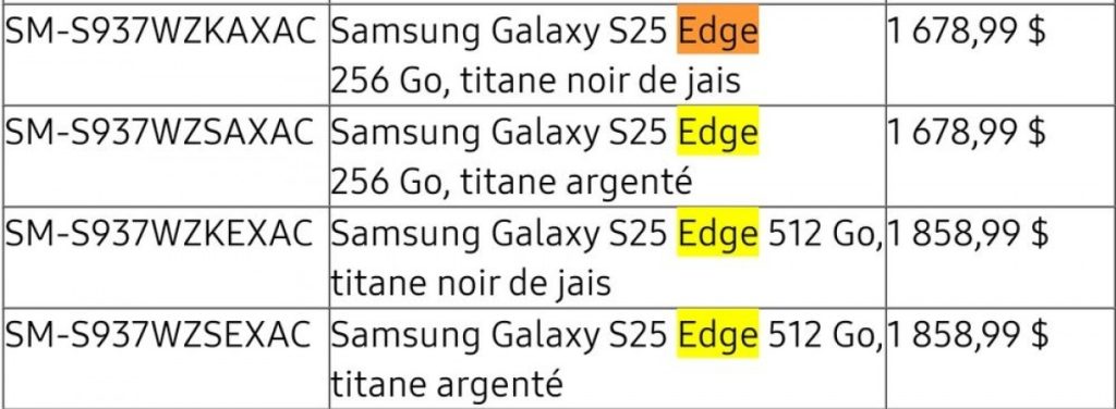 سامسونگ بهطور تصادفی قیمت گلکسی S25 اج را فاش کرد!