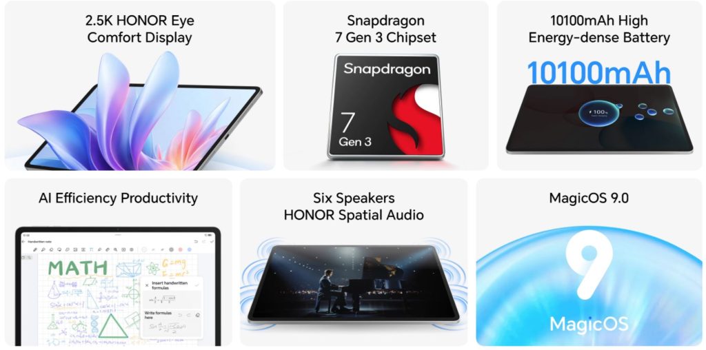 آنر پد 10 با اسنپدراگون 7 نسل 3 و نمایشگر 12.1 اینچی 2.5K معرفی شد