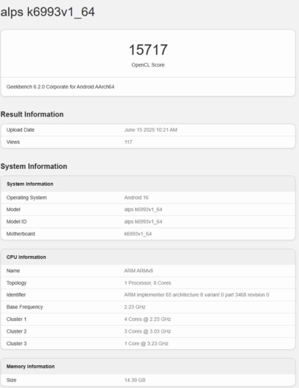 پیکربندی تراشه دایمنسیتی 9500 مدیاتک از طریق فهرست گیک‌بنچ فاش شد