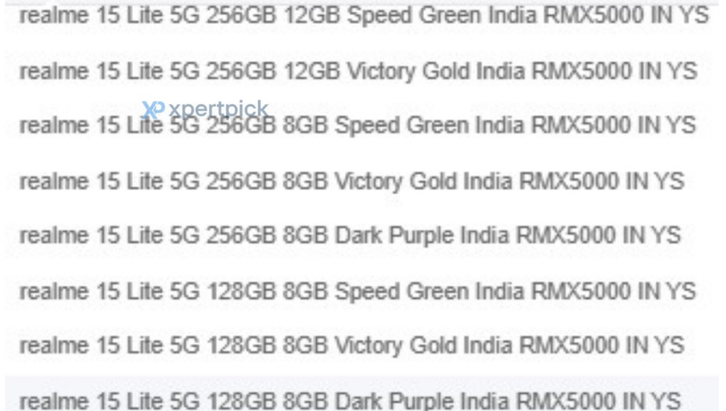 ریلمی 15 لایت در این سه پیکربندی و چند گزینه رنگی روانه بازار میشود