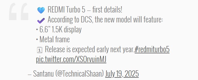 شایعات حول گوشی ردمی توربو ۵ شیائومی آغاز شد