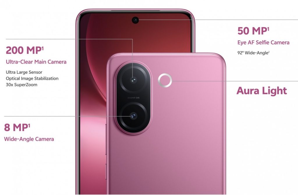 ویوو V60e با دوربین ۲۰۰ مگاپیکسلی و باتری ۶۵۰۰ میلی‌آمپر ساعتی رونمایی شد