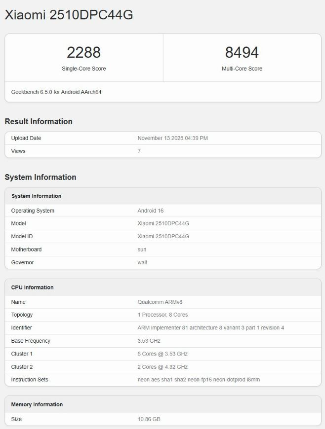 پوکو F8 پرو در بنچمارک گیکبنچ مشاهده شد؛ احتمال رونمایی در آیندهای نزدیک