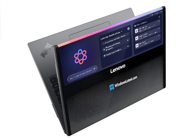 جهش جدید لنوو؛ افزایش اندازه نمایشگر لپتاپ از ۱۳.۳ به ۱۶ اینچ با مکانیزم رول رو به بیرون!