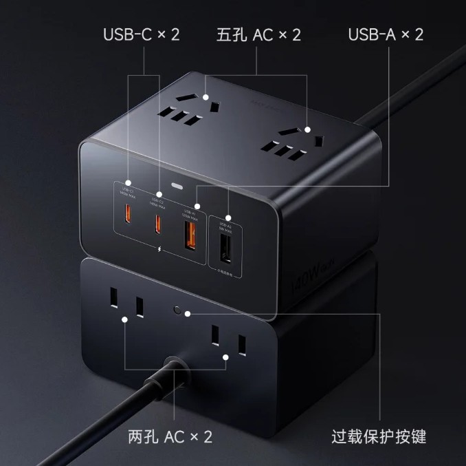 شیائومی از ایستگاه شارژ رومیزی ۱۴۰ واتی با چندین پورت و شارژ سریع PD 3.1 رونمایی کرد