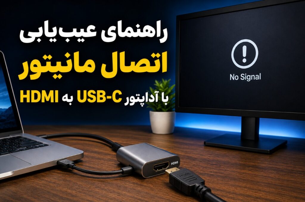 راهنمای عیب‌یابی اتصال مانیتور با آداپتور USB-C به HDMI
