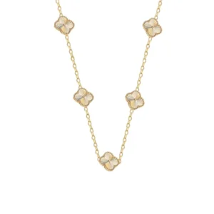 قیمت گردنبند طلا 18 عیار زنانه با زنجیر طرح ونکلیف ماوی گالری مدل ونکلیف الحمبرا تاینی 5