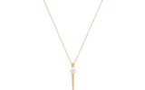 قیمت گردنبند طلا 18 عیار زنانه الی گالری مدل خط و مروارید