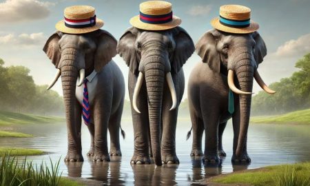 فیل‌ها جمله‌ی "باید برویم" را در یک هارمونی زیبا با یکدیگر به آواز می‌خوانند!